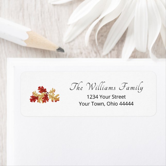 Thanksgiving Fall Leaves Return Address Label (Insitu)