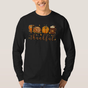 Thanksgiving Fall Leopard Pumpkin Blessed Thankful T-Shirt