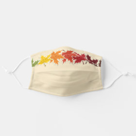 Thanksgiving Fall Maple Leaf Line Cloth Face Cloth Face Mask
