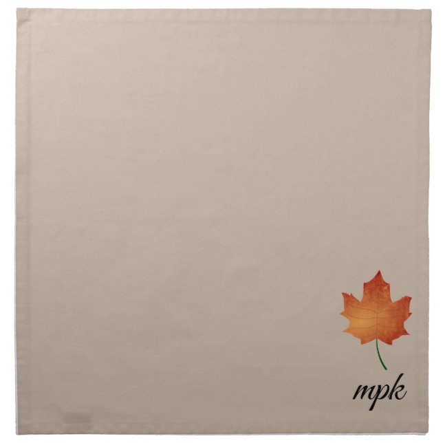 Thanksgiving Fall Monogram Cloth Dinner Napkin (Front)