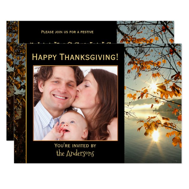 Thanksgiving Fall Photo Card Invitation