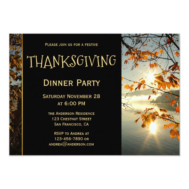 Thanksgiving Fall Photo Card Invitation