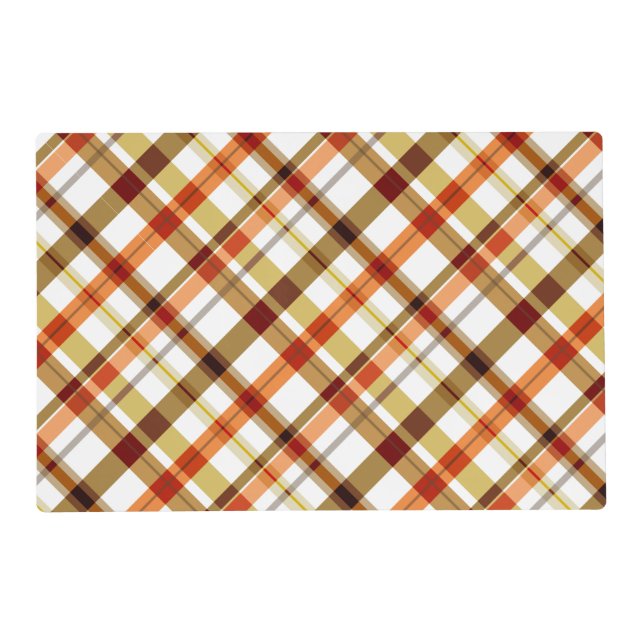 Thanksgiving Fall Plaid Placemat (Back)