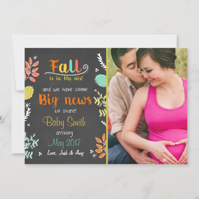 Thanksgiving fall pregnancy announcement Autumn (Front)