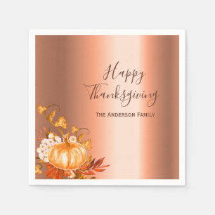 Thanksgiving fall pumpkin harvest copper napkins