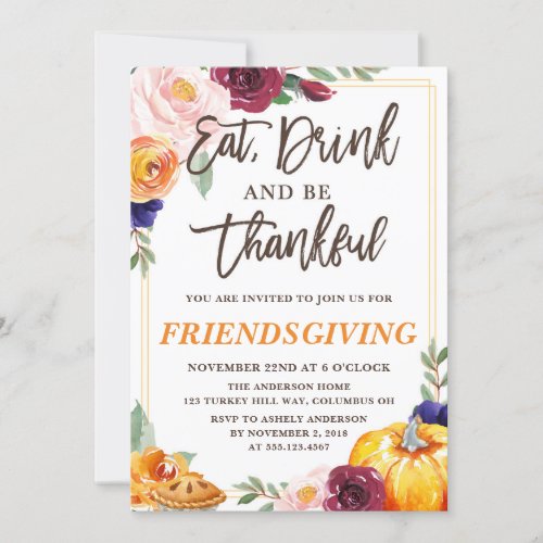 Thanksgiving Fall Pumpkin Invitation