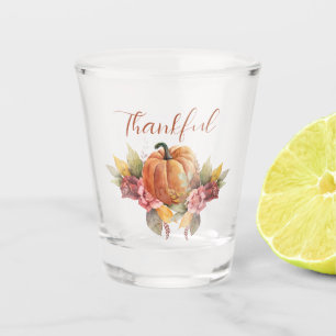 Thanksgiving Fall Pumpkin Thankful Custom Shot Glass