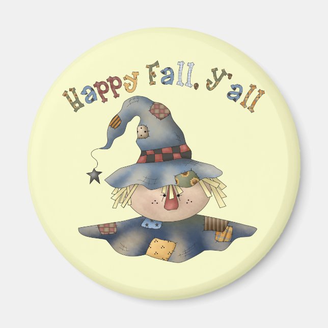 Thanksgiving Fall Round Magnet (Front)