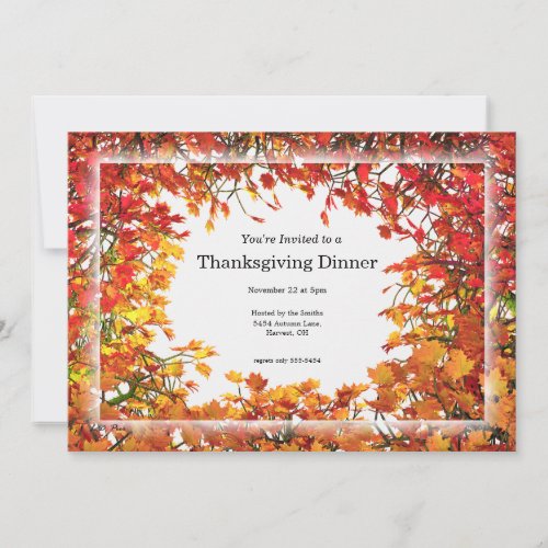 Thanksgiving Fall Tree Circle Invitation
