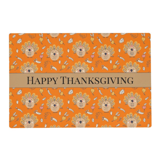 Thanksgiving Fall Turkey Placemat (Front)