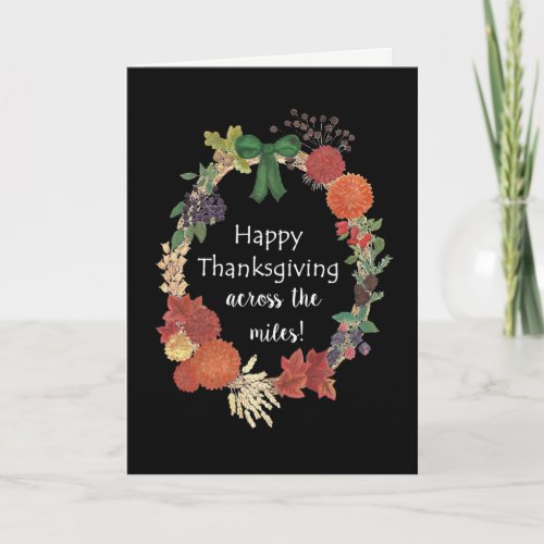 Thanksgiving Fall Wreath Across the Miles Holiday Card
