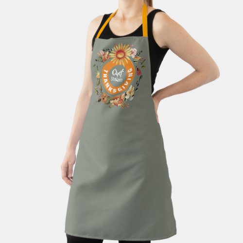 THANKSGIVING Fall Wreath  Personalized Chef Apron
