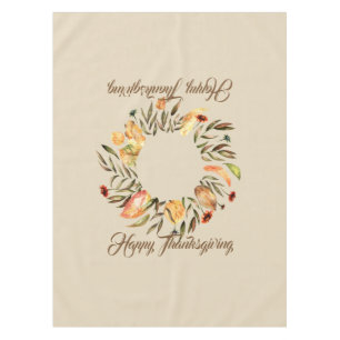 Thanksgiving Fall Wreath Tablecover Tablecloth