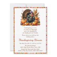 Thanksgiving Family Friends Dinner  Invitation