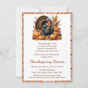 Thanksgiving Family Friends Dinner Invitation
