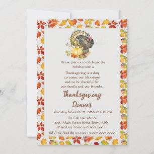 Thanksgiving Family Friends Dinner Invitation