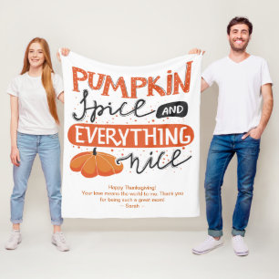 Thanksgiving Family Grandparents Gift Fall Cute Fleece Blanket