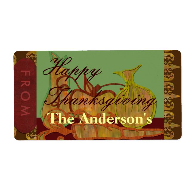 Thanksgiving family label (Front)