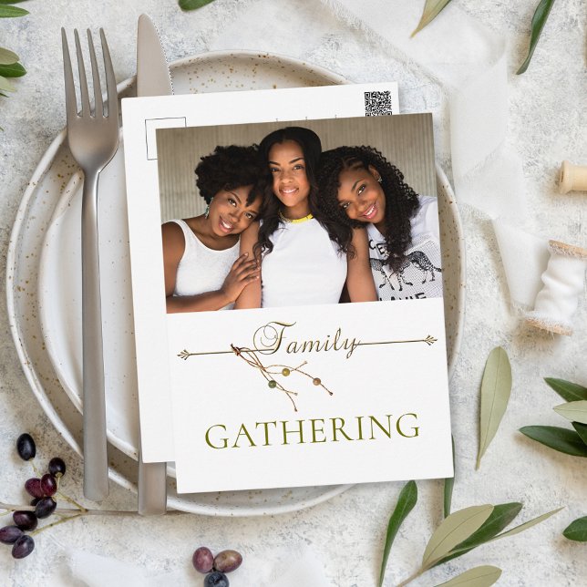 Thanksgiving Family Photo Modern Invitation Postcard (Creator Uploaded)