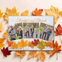 Thanksgiving Family Photo Thankful Blessed Magnet