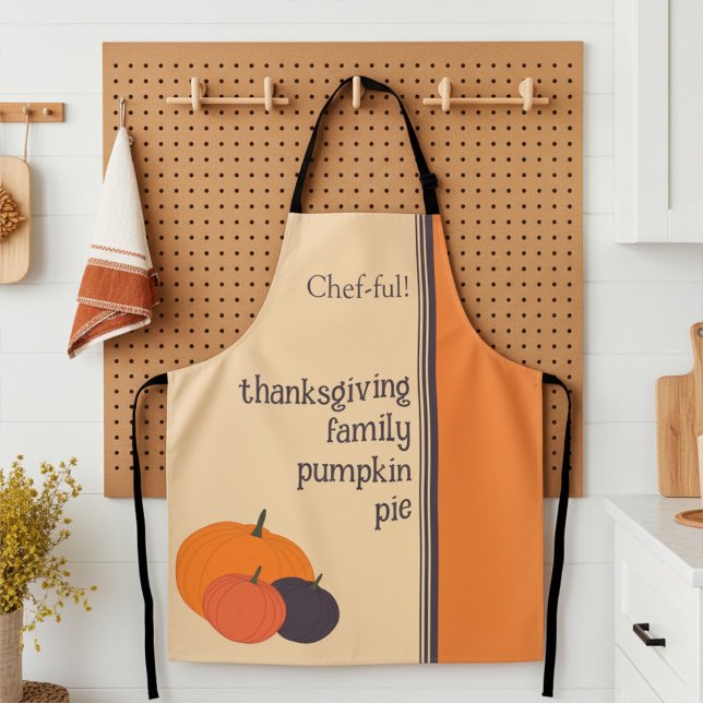 Thanksgiving Family Pumpkin Pie, Chef-ful Apron (Creator Uploaded)