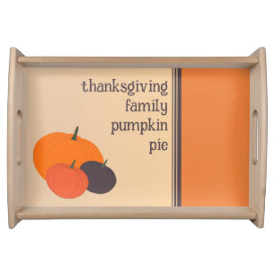 Thanksgiving Family Pumpkin Pie Serving Tray