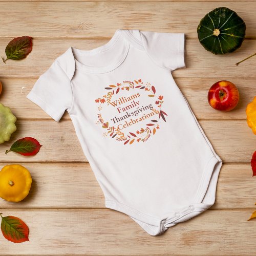 Thanksgiving Family Reunion Cute Custom Baby Bodysuit