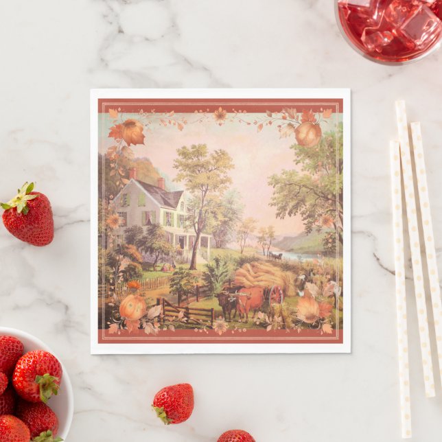 Thanksgiving Farmers Home Harvest  Napkins (Insitu)