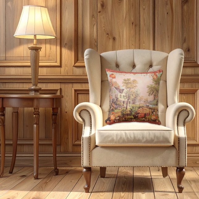 Thanksgiving Farmers Home Harvest  Throw Pillow (Creator Uploaded)