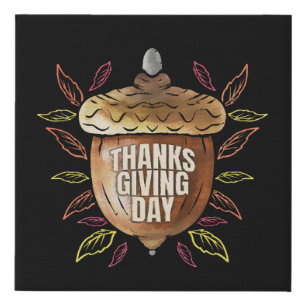 thanksgiving faux canvas print