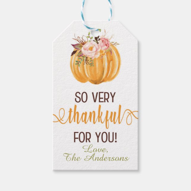 Thanksgiving Favor Tag | Floral (Front)