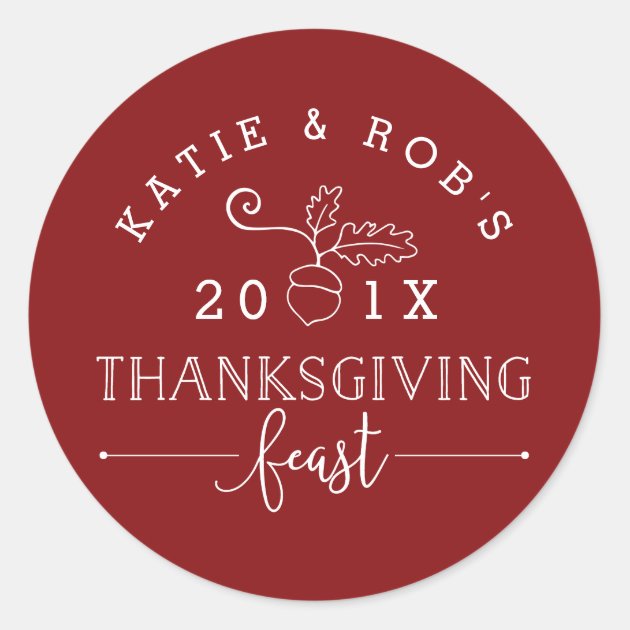 Thanksgiving Feast Classic Round Sticker