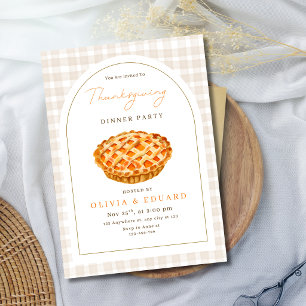 Thanksgiving Feast Dinner Party Pumpkin Pie Fall Invitation