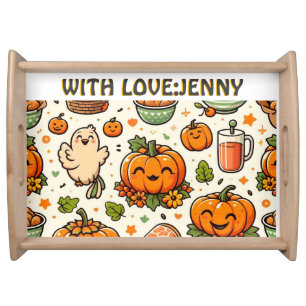 Thanksgiving feast family serving tray