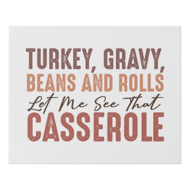 Thanksgiving Feast Faux Canvas Print (Front)