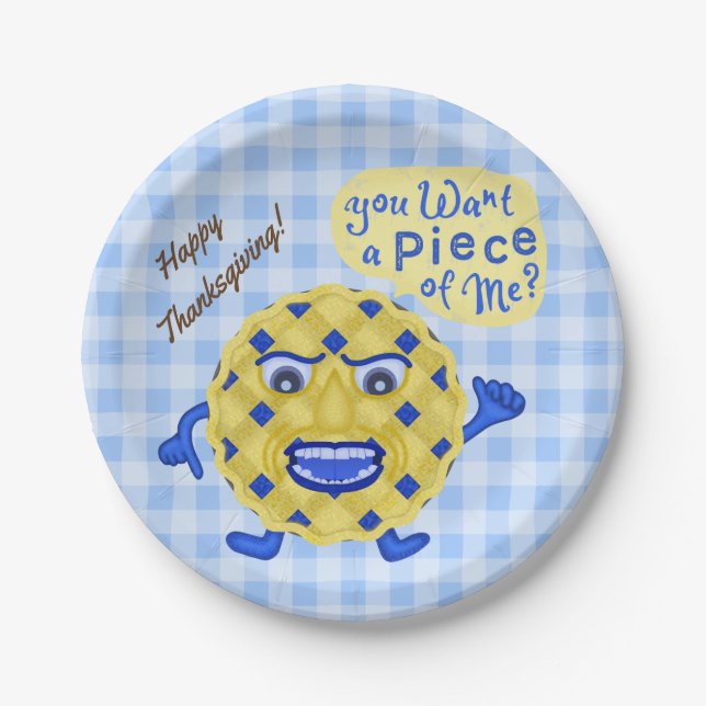 Thanksgiving Feast Funny Pie Pun Fall Dinner Party Paper Plates (Front)