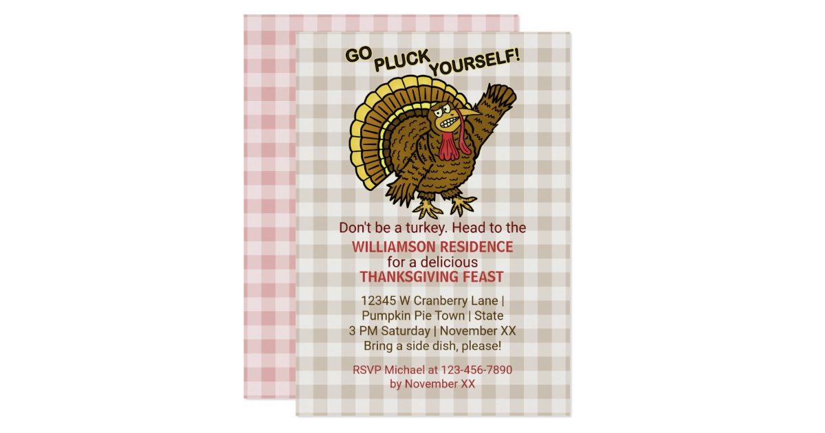 Thanksgiving Feast Funny Turkey Fall Dinner Party ...