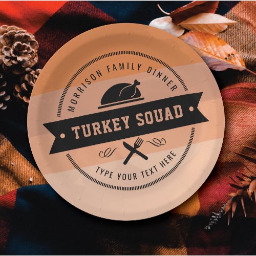 Thanksgiving Feast Funny Turkey Personalized Paper Plates