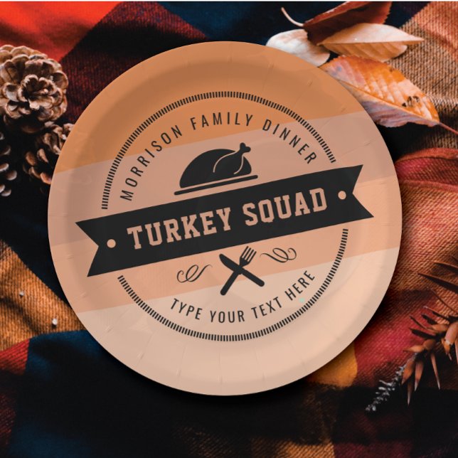 Thanksgiving Feast Funny Turkey Personalized Paper Plates (Creator Uploaded)