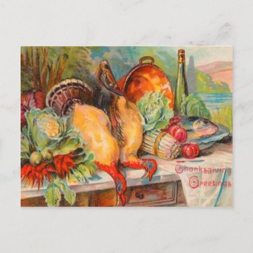 Thanksgiving Feast Holiday Postcard