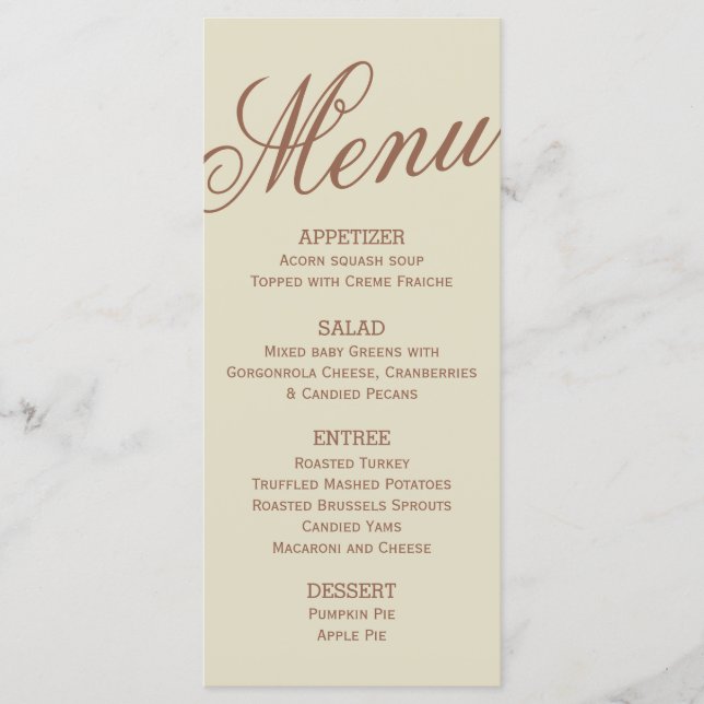 Thanksgiving Feast Menu (Front)