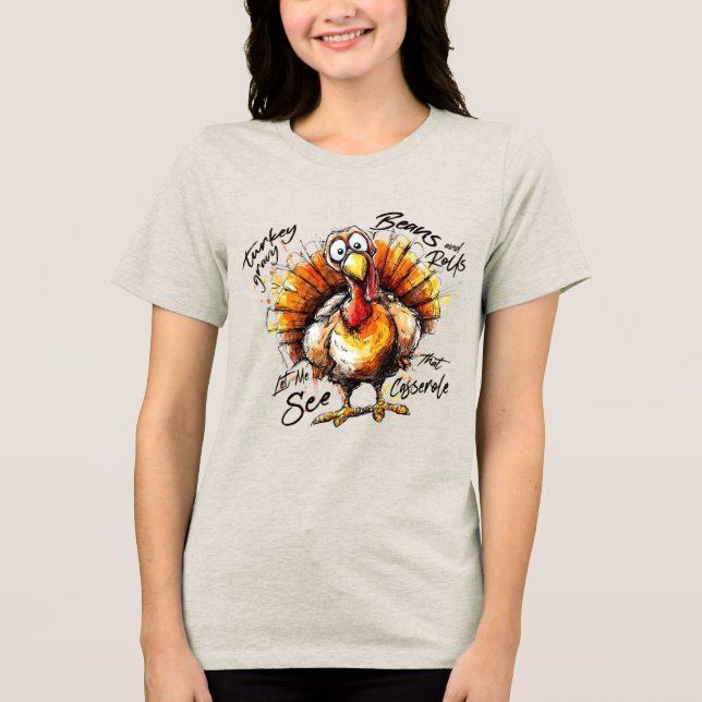 Thanksgiving Feast Mode Tri-Blend Shirt (Front)