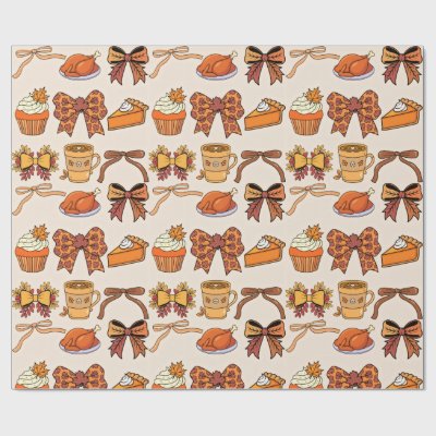 Thanksgiving Feast Themed Wrapping Paper