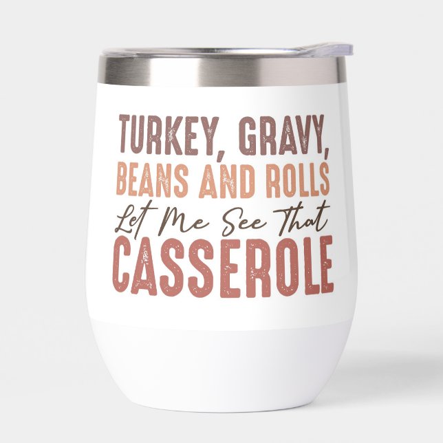 Thanksgiving Feast Thermal Wine Tumbler (Left)