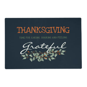 Thanksgiving   Feeling Grateful Modern Eucalyptus  Placemat