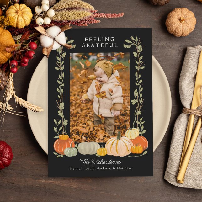 Thanksgiving feeling grateful Photo Holiday Card (Creator Uploaded)