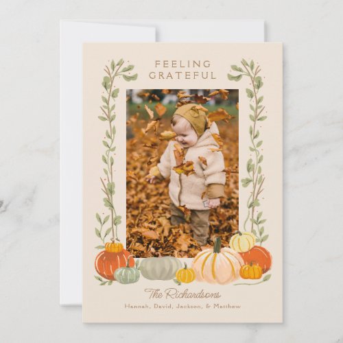 Thanksgiving feeling grateful Photo Holiday Card
