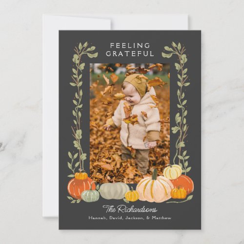 Thanksgiving feeling grateful Photo Holiday Card