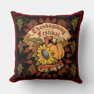 Thanksgiving Festival Fall Spectacular Decor Throw Pillow