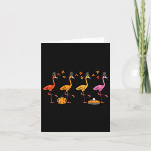 Thanksgiving Flamingos Funny Fall Autumn Bird Men Card